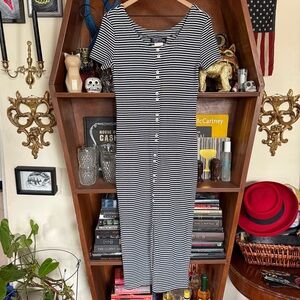All that Jazz - Vintage 90’s Striped Dress - Black / White - 13/14 Large